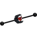 BodyCandy 14G Red CZ Gem Black Scroll Moon Heart Industrial Barbell 38mm — main product shot