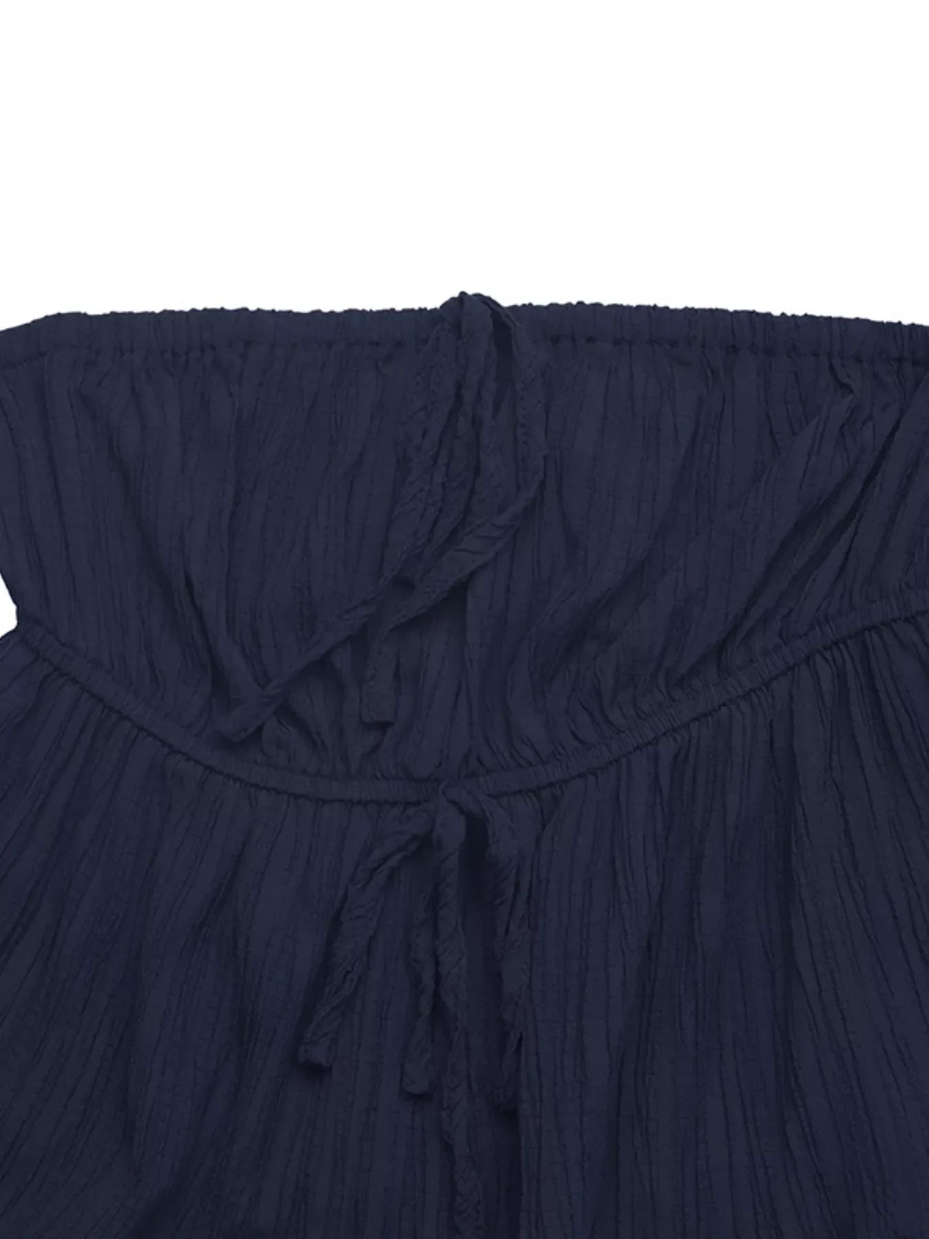 Textured Tube Top & Wide Leg Pants Set