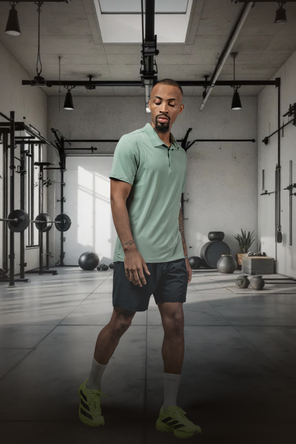Varlo Men's Terra Recovery Polo (Low Light Olive) — side view