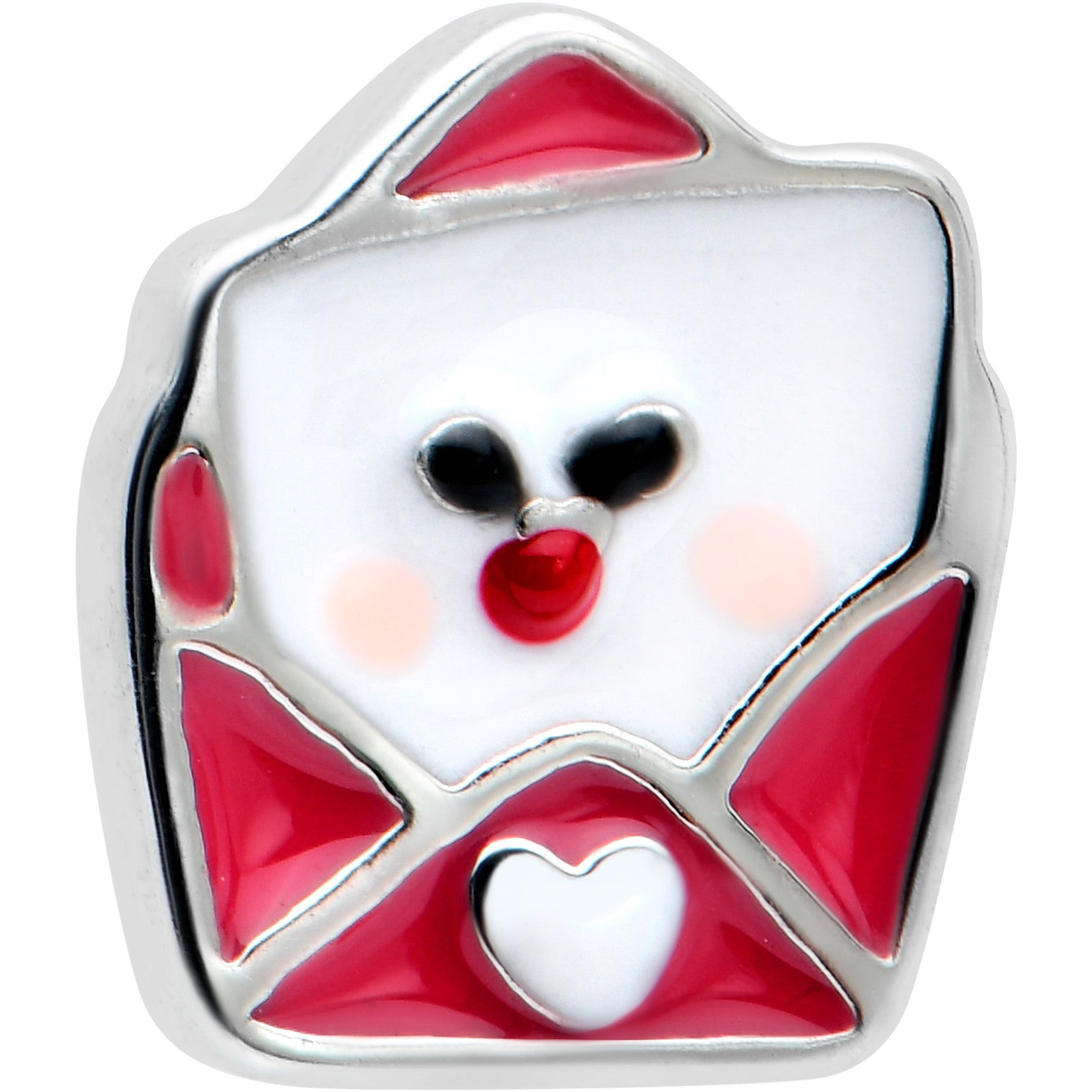 BodyCandy 16G 1/4 Sweet Love Letter Valentine Cartilage Tragus Earring — detail close-up