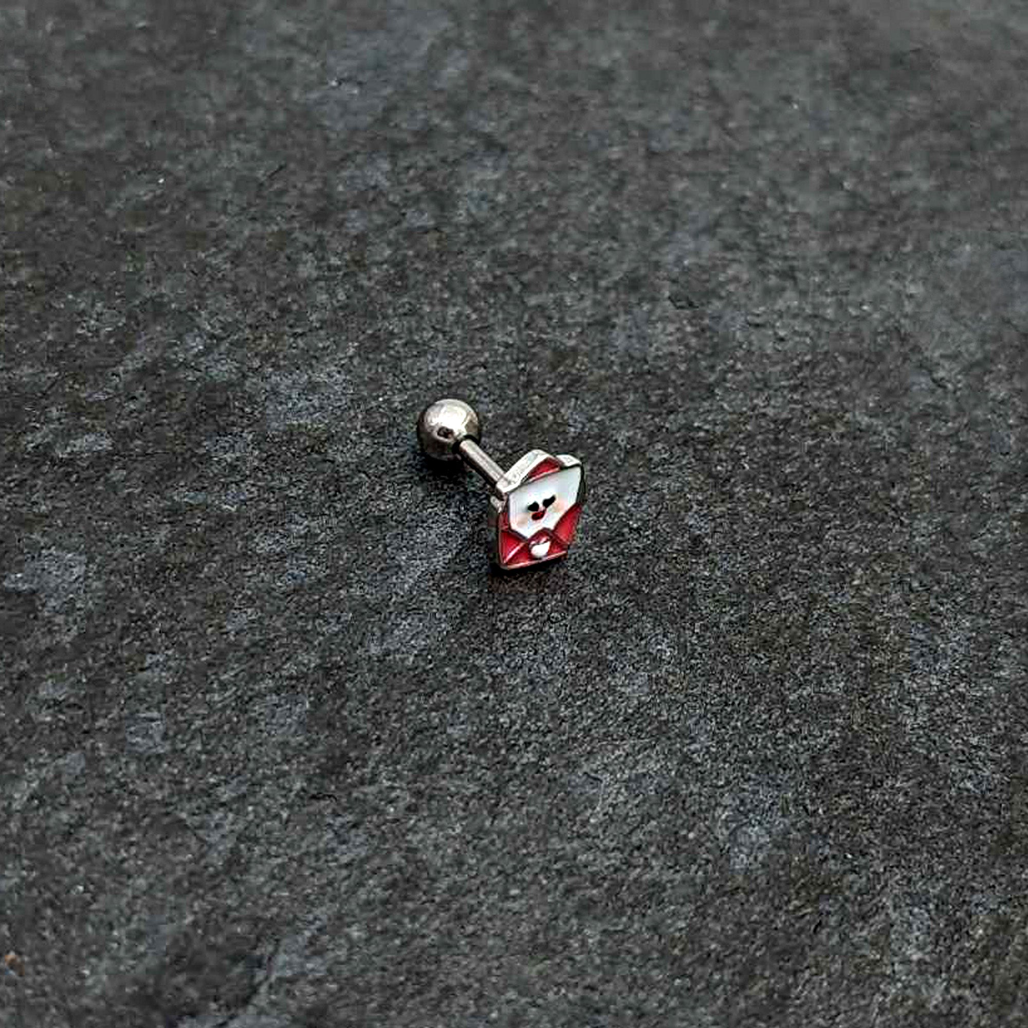 BodyCandy 16G 1/4 Sweet Love Letter Valentine Cartilage Tragus Earring — alternative angle
