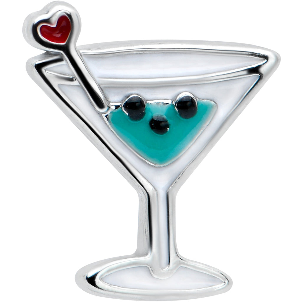 BodyCandy 16G 1/4 Sweet Martini Glass Heart Cartilage Tragus Earring — detail close-up