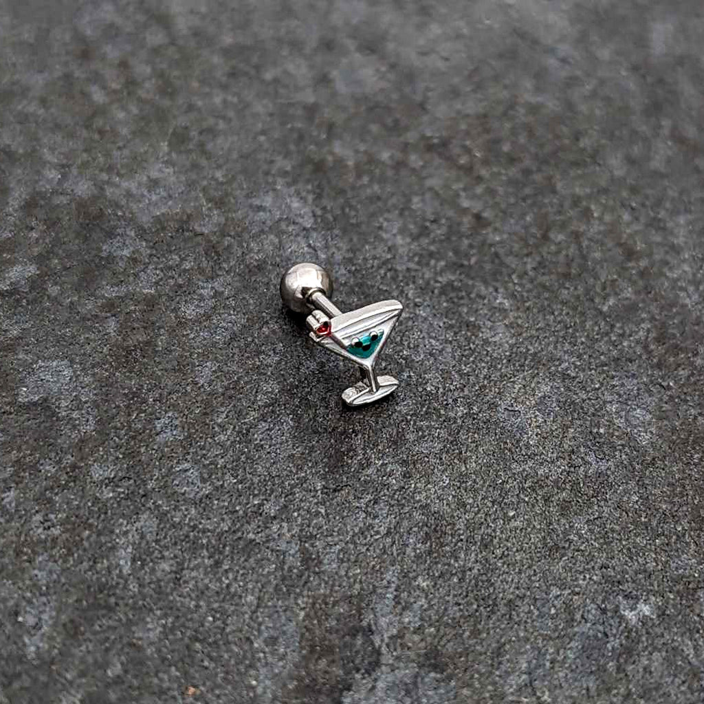 BodyCandy 16G 1/4 Sweet Martini Glass Heart Cartilage Tragus Earring — alternative angle