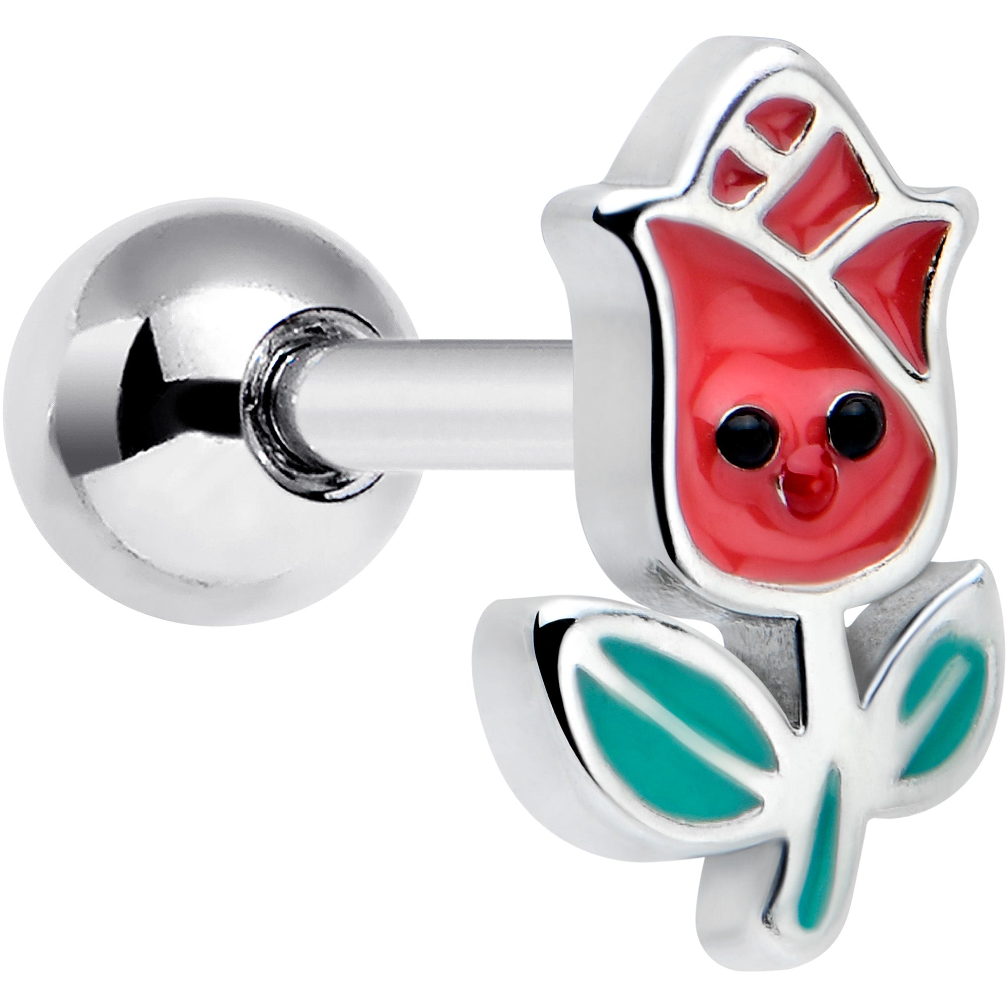 BodyCandy 16G 1/4 Sweet Happy Rose Flower Cartilage Tragus Earring — main product shot