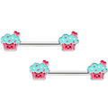 BodyCandy 14G 9/16 Sweet Happy Cupcake Barbell Nipple Ring Set — main product shot