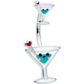 BodyCandy Sweet Martini Glass Heart Valentine New Years Double Mount Belly Ring — main product shot