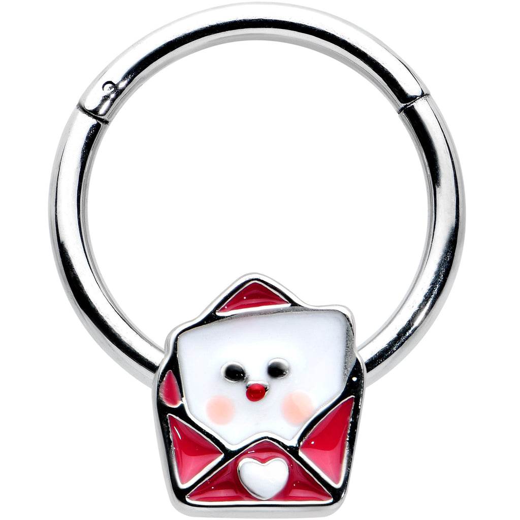 BodyCandy 16G 3/8 Sweet Love Letter Valentine Hinged Segment Ring — main product shot
