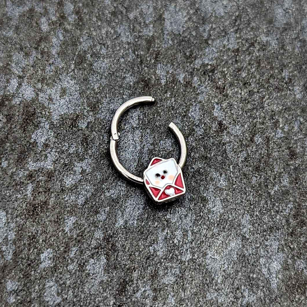 BodyCandy 16G 3/8 Sweet Love Letter Valentine Hinged Segment Ring — back view