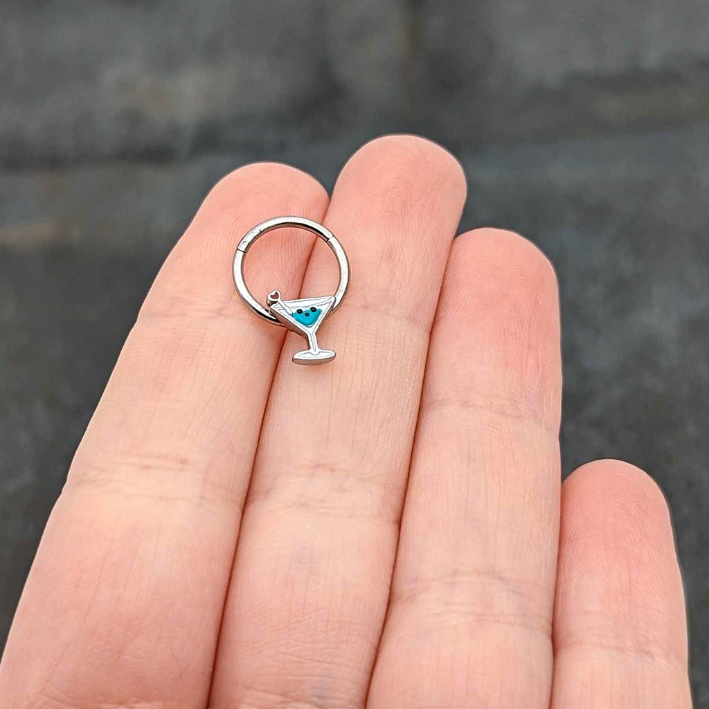 BodyCandy 16G 3/8 Sweet Martini Glass Heart Hinged Segment Ring — size reference