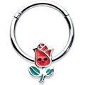 BodyCandy 16G 3/8 Sweet Happy Rose Flower Hinged Segment Ring — main product shot