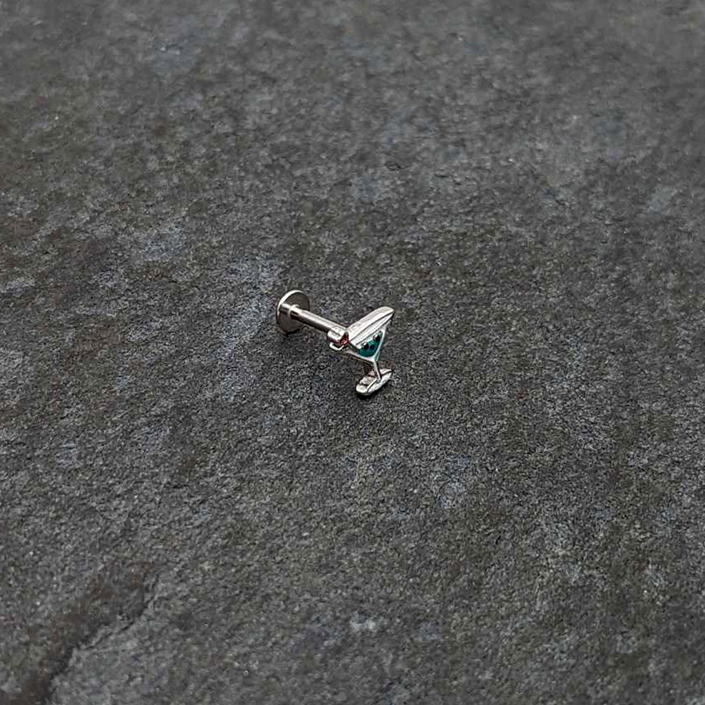 BodyCandy 16G 5/16 Sweet Martini Glass Heart Labret Monroe Tragus — alternative angle
