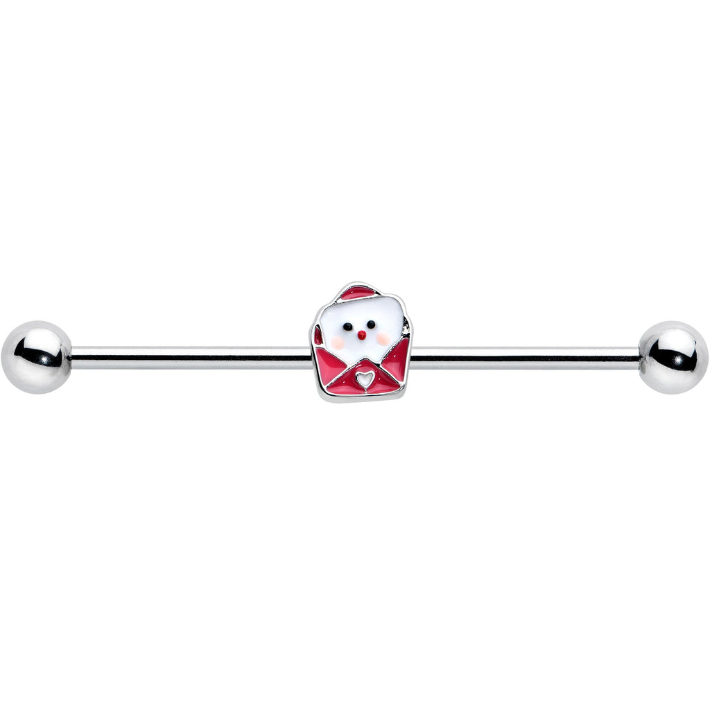 BodyCandy 14G Sweet Love Letter Valentine Industrial Barbell 38mm — detail close-up