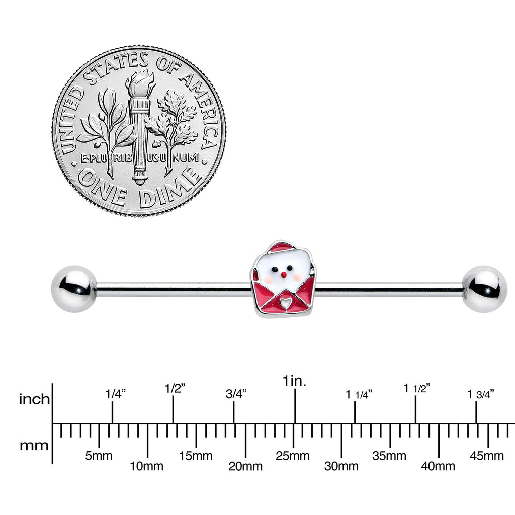 BodyCandy 14G Sweet Love Letter Valentine Industrial Barbell 38mm — lifestyle context
