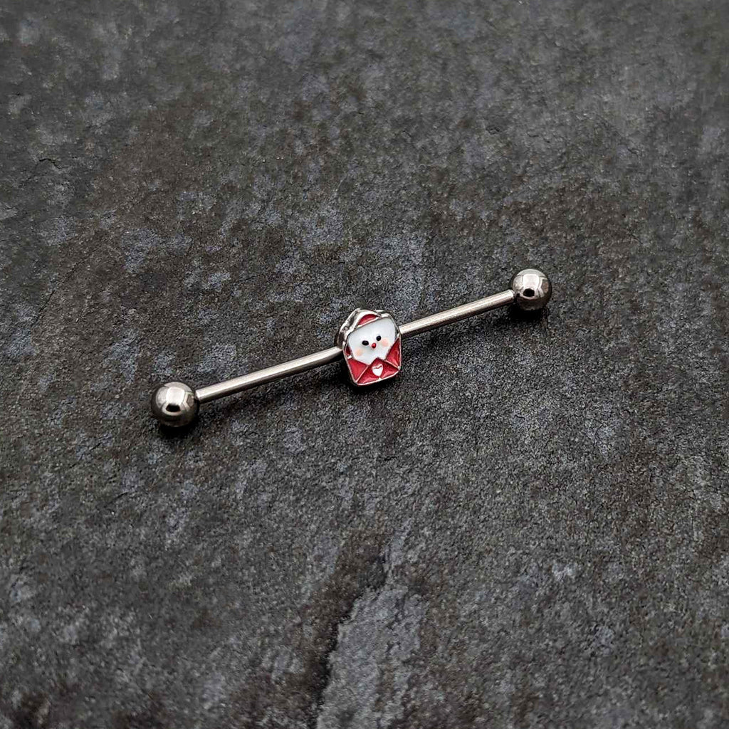BodyCandy 14G Sweet Love Letter Valentine Industrial Barbell 38mm — side view
