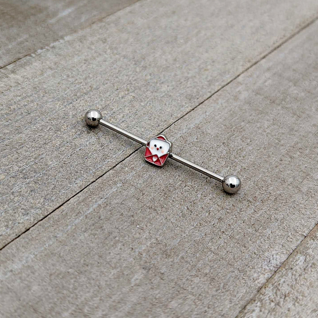 BodyCandy 14G Sweet Love Letter Valentine Industrial Barbell 38mm — alternative angle