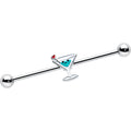 BodyCandy 14G Sweet Martini Glass Heart Industrial Barbell 38mm — main product shot