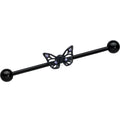 BodyCandy 14G Purple CZ Gem Black Skull Butterfly Industrial Barbell 38mm — main product shot