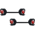 BodyCandy 14G 9/16 Red CZ Gem Black Scroll Moon Heart Barbell Nipple Ring Set — main product shot