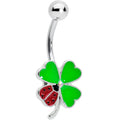 BodyCandy Ladybug Shamrock St Patricks Day Belly Ring — main product shot