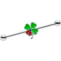 BodyCandy 14G Ladybug Shamrock St Patricks Day Industrial Barbell 38mm — main product shot