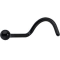 BodyCandy 20G 1/4 Black ASTM F-136 Implant Grade Titanium Ball End Left Side Nose Screw — main product shot