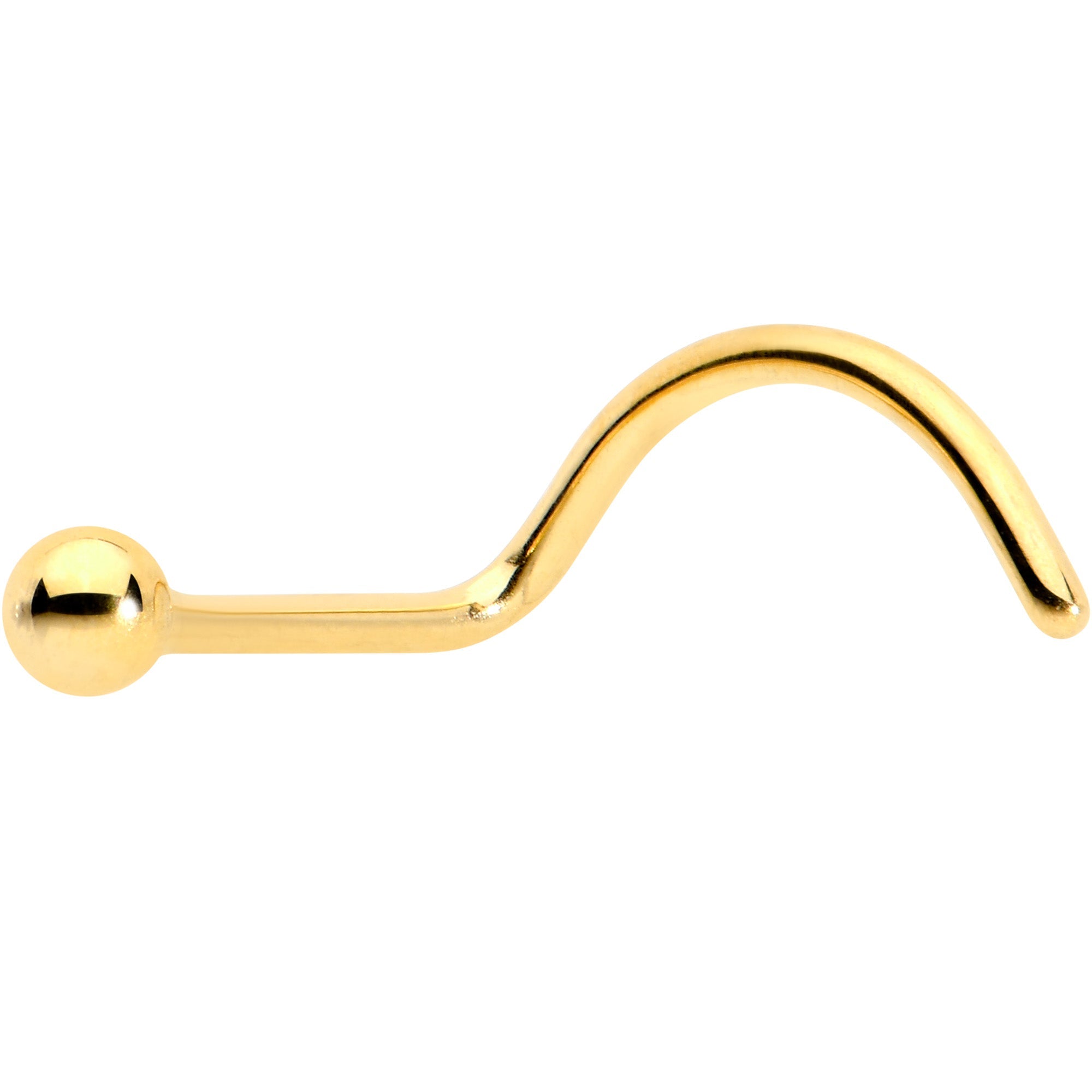 BodyCandy 20G 1/4 Gold Hue ASTM F-136 Implant Grade Titanium Ball End Left Side Nose Screw — main product shot