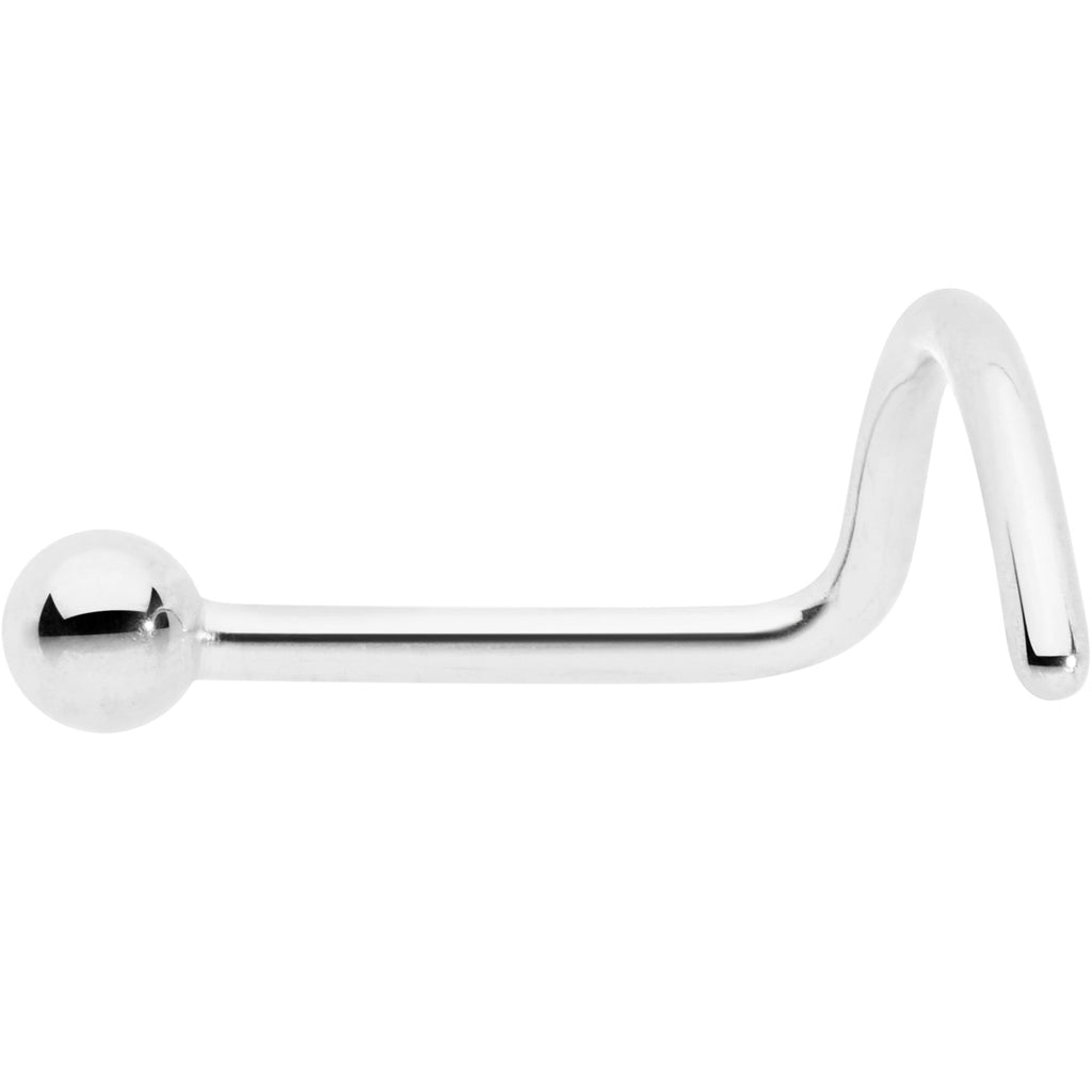 BodyCandy 20G 1/4 ASTM F-136 Implant Grade Titanium Ball End Left Side Nose Screw — detail close-up