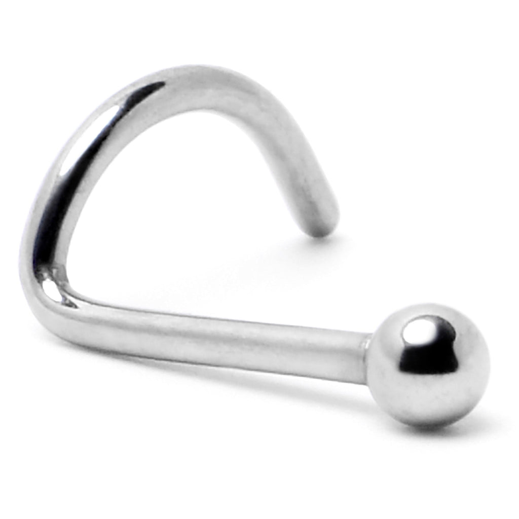 BodyCandy 20G 1/4 ASTM F-136 Implant Grade Titanium Ball End Left Side Nose Screw — back view