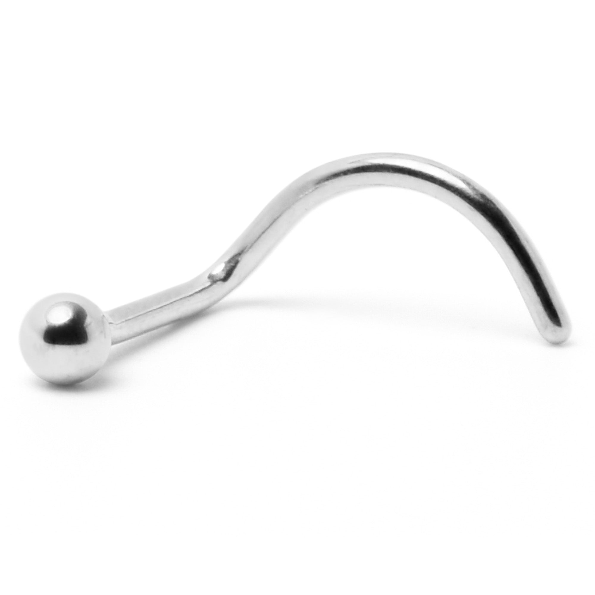 BodyCandy 20G 1/4 ASTM F-136 Implant Grade Titanium Ball End Left Side Nose Screw — alternative angle