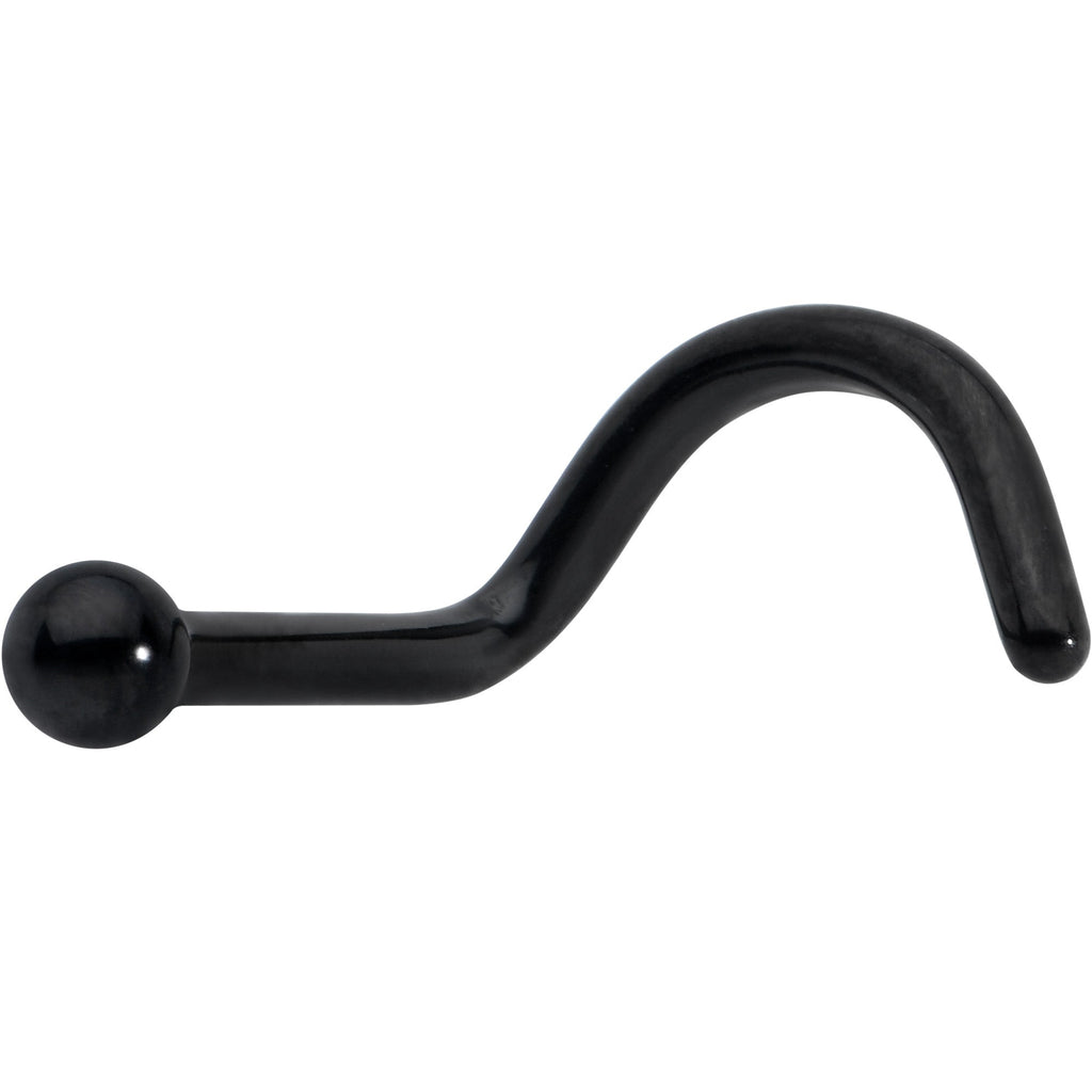 BodyCandy 18G 1/4 Black ASTM F-136 Implant Grade Titanium Ball End Left Side Nose Screw — main product shot