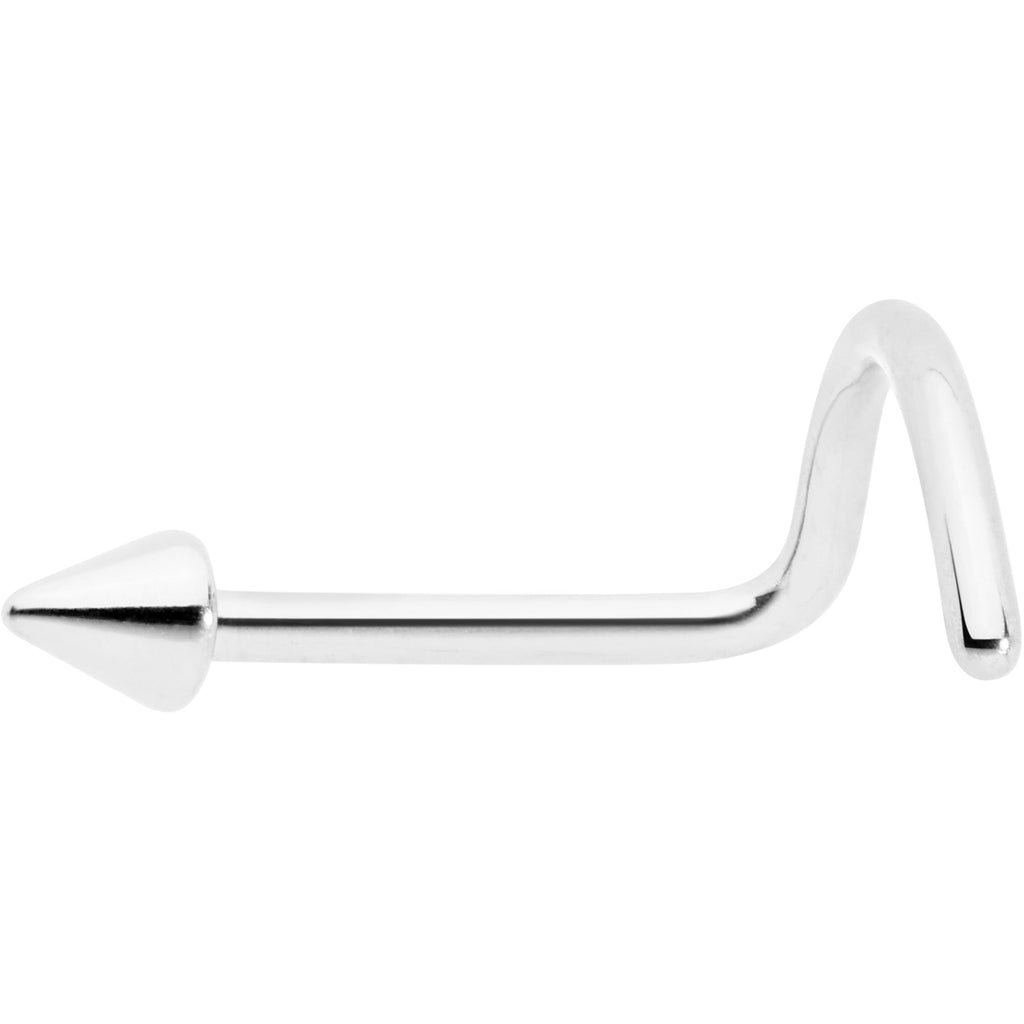 BodyCandy 20G 1/4 ASTM F-136 Implant Grade Titanium Cone End Left Side Nose Screw — detail close-up
