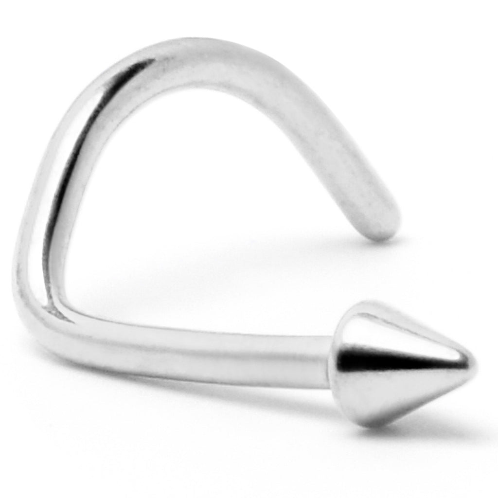 BodyCandy 20G 1/4 ASTM F-136 Implant Grade Titanium Cone End Left Side Nose Screw — back view