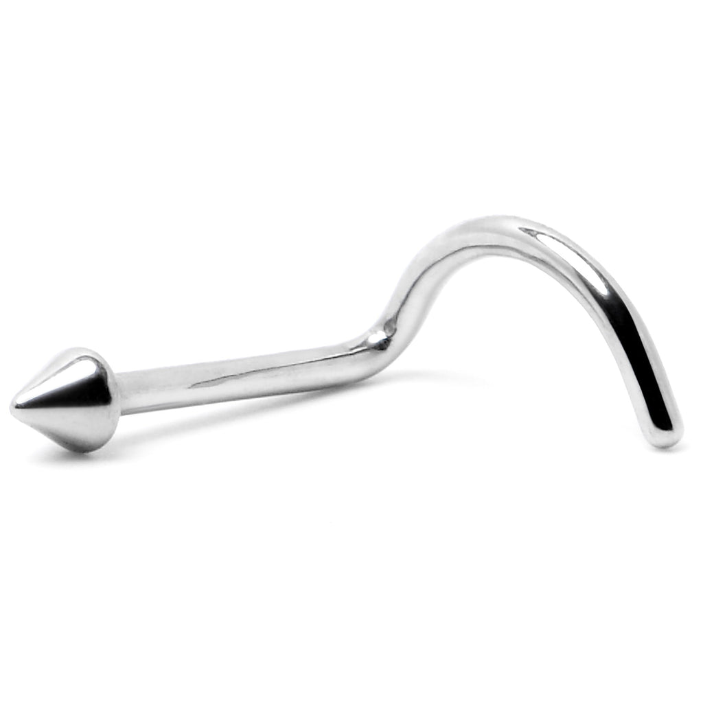 BodyCandy 20G 1/4 ASTM F-136 Implant Grade Titanium Cone End Left Side Nose Screw — alternative angle
