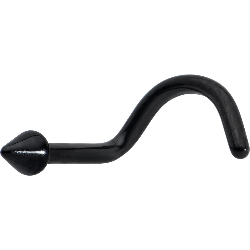 BodyCandy 18G 1/4 Black ASTM F-136 Implant Grade Titanium Cone End Left Side Nose Screw — main product shot