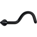 BodyCandy 18G 1/4 Black ASTM F-136 Implant Grade Titanium Cone End Left Side Nose Screw — main product shot