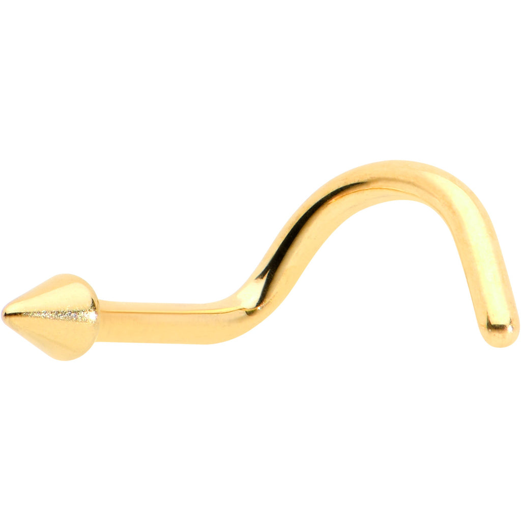 BodyCandy 18G 1/4 Gold Hue ASTM F-136 Implant Grade Titanium Cone End Left Side Nose Screw — main product shot