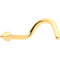BodyCandy 18G 1/4 Gold Hue ASTM F-136 Implant Grade Titanium Cone End Left Side Nose Screw — main product shot