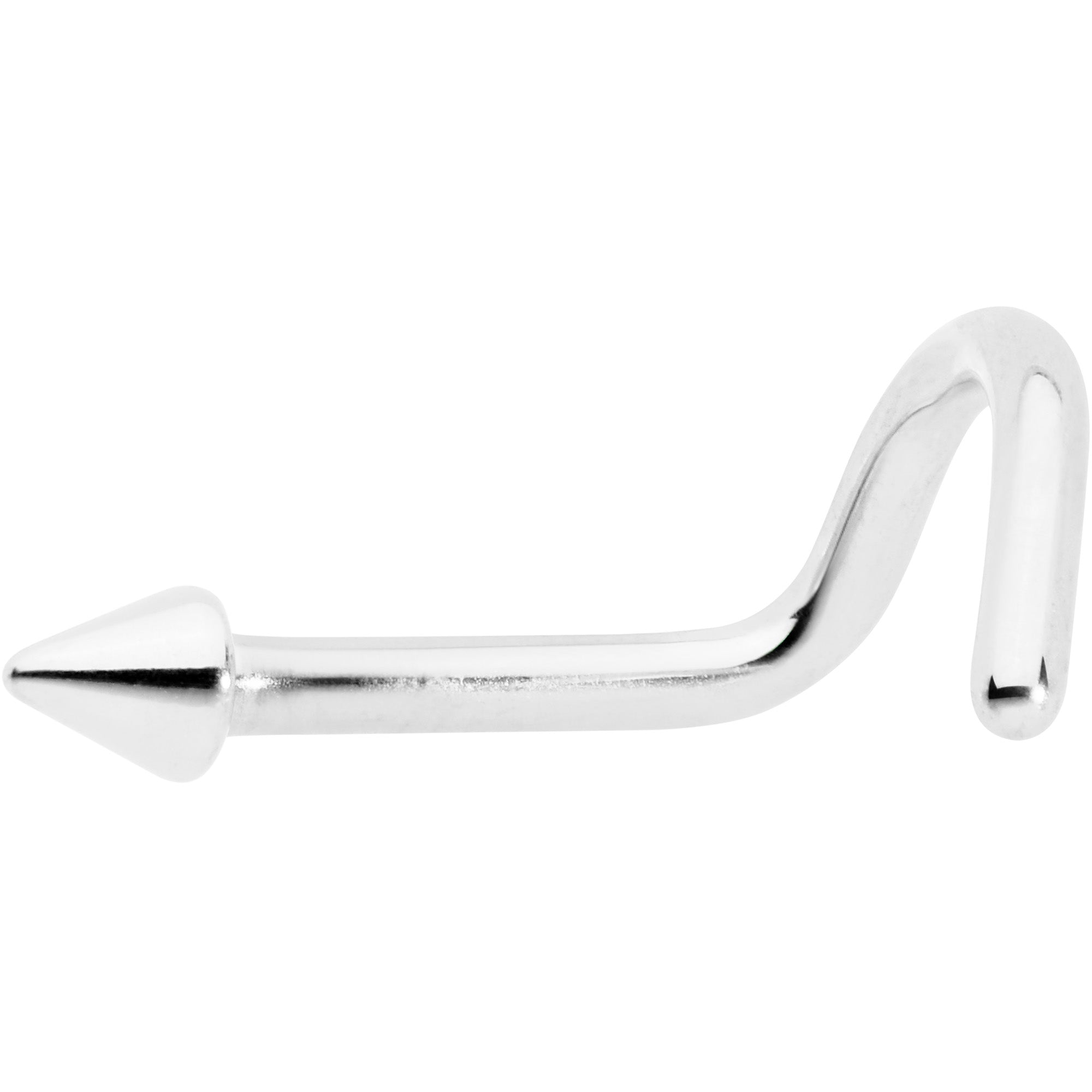 BodyCandy 18G 1/4 ASTM F-136 Implant Grade Titanium Cone End Left Side Nose Screw — detail close-up
