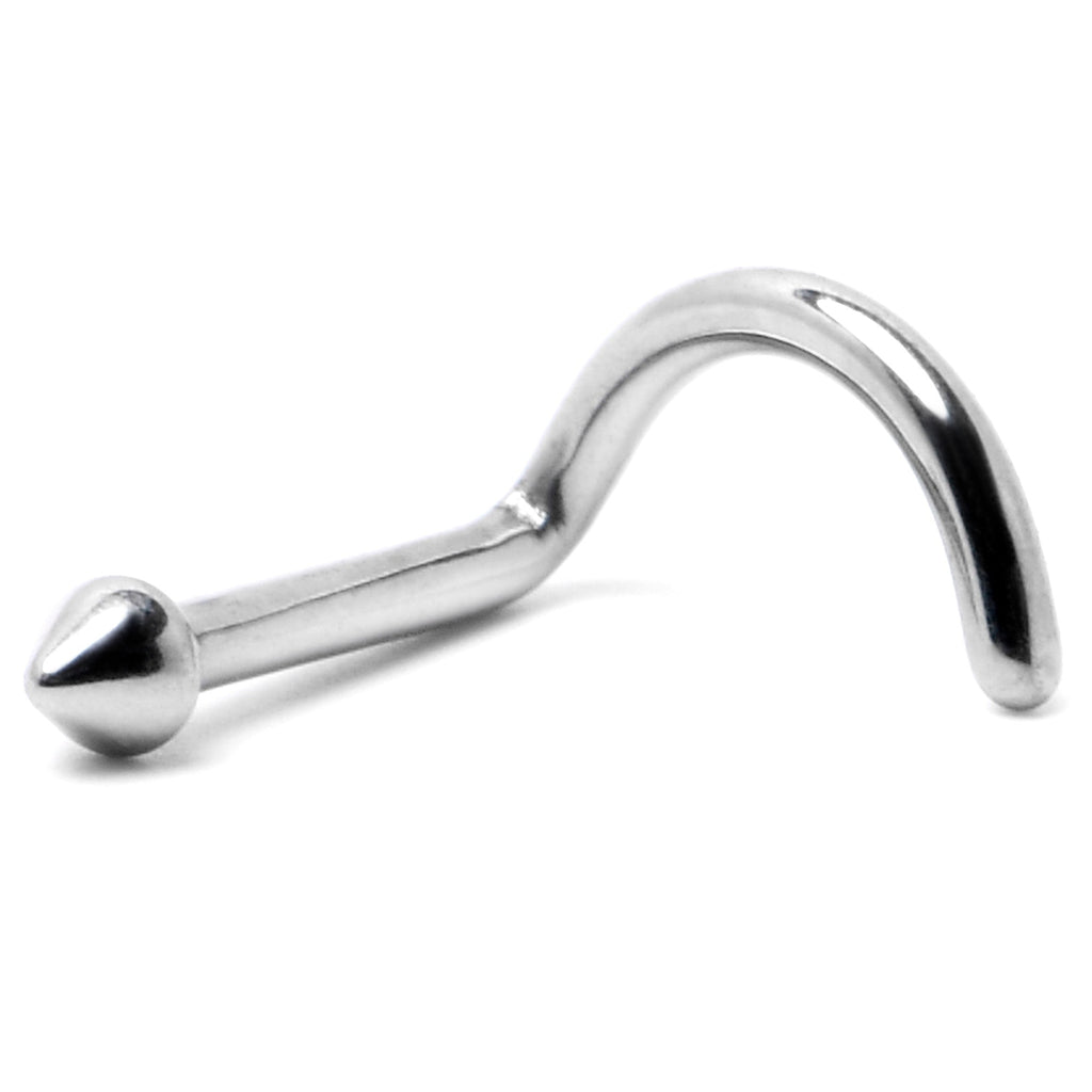 BodyCandy 18G 1/4 ASTM F-136 Implant Grade Titanium Cone End Left Side Nose Screw — back view
