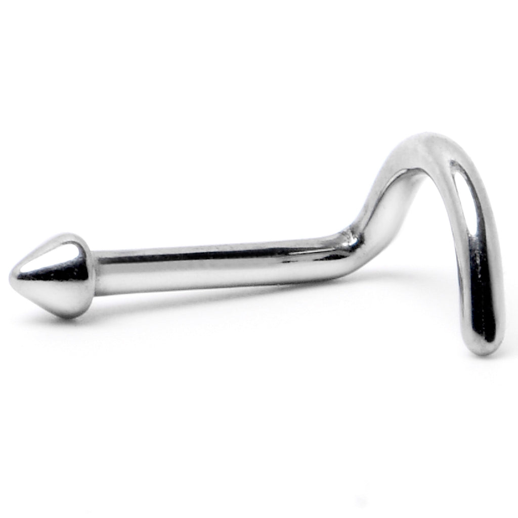 BodyCandy 18G 1/4 ASTM F-136 Implant Grade Titanium Cone End Left Side Nose Screw — alternative angle