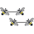 BodyCandy 14G 9/16 Clear CZ Gem Honey Bees Barbell Nipple Ring Set — main product shot