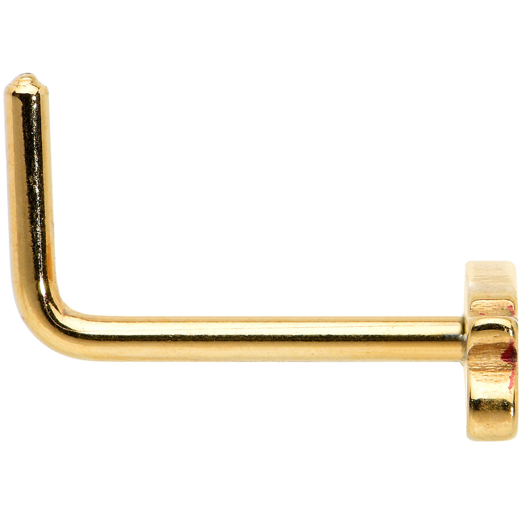 BodyCandy 20G 7mm Gold Tone Merry Christmas Inlaid L Shape Nose Ring — lifestyle context
