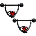 BodyCandy 14G 11/16 Red Clear CZ Gem Heart Claw Hand Dangle Nipple Ring Set — main product shot