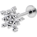 BodyCandy 16G 5/16 Clear Gem Classic Snowflake Labret Monroe Tragus — main product shot