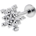 BodyCandy 16G 1/4 Clear Gem Classic Snowflake Christmas Labret Tragus — main product shot