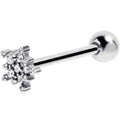 BodyCandy Clear Gem Classic Snowflake Christmas Barbell Tongue Ring — main product shot