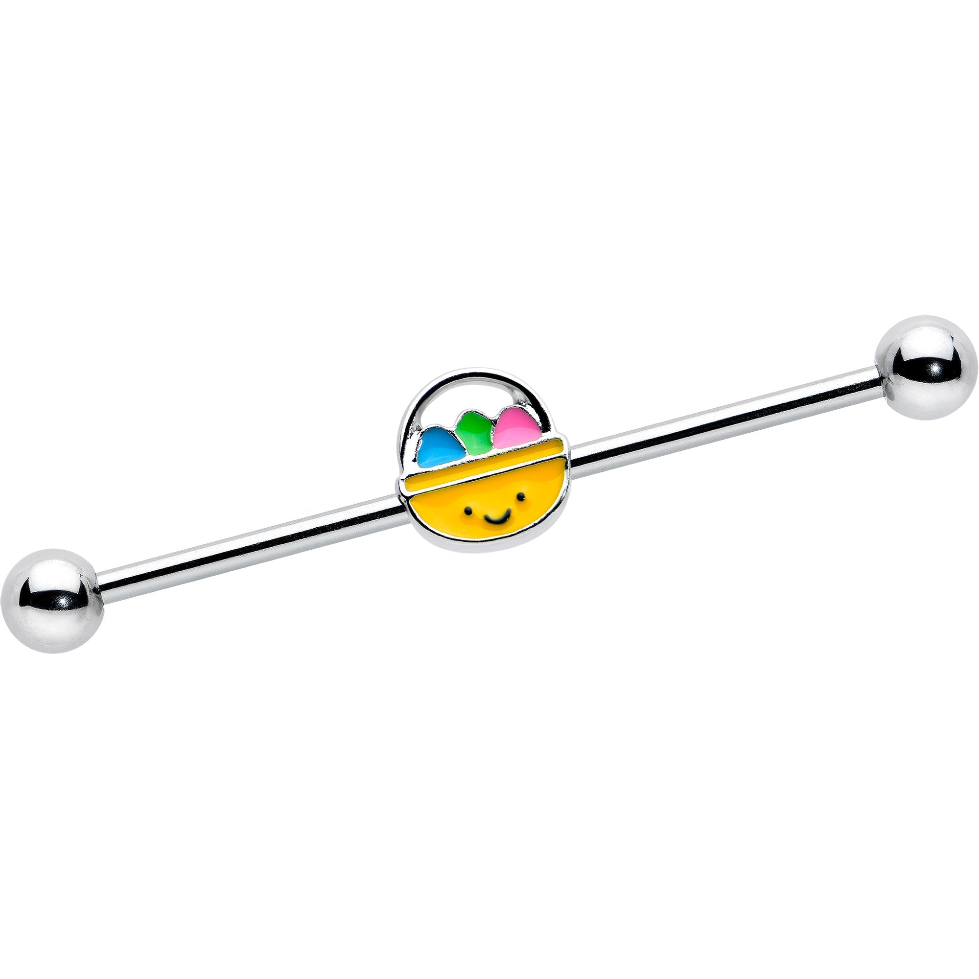 BodyCandy 14G Celebration Easter Basket Industrial Barbell 38mm — main product shot