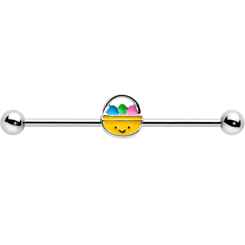 BodyCandy 14G Celebration Easter Basket Industrial Barbell 38mm — detail close-up