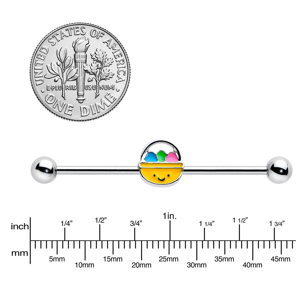 BodyCandy 14G Celebration Easter Basket Industrial Barbell 38mm — lifestyle context