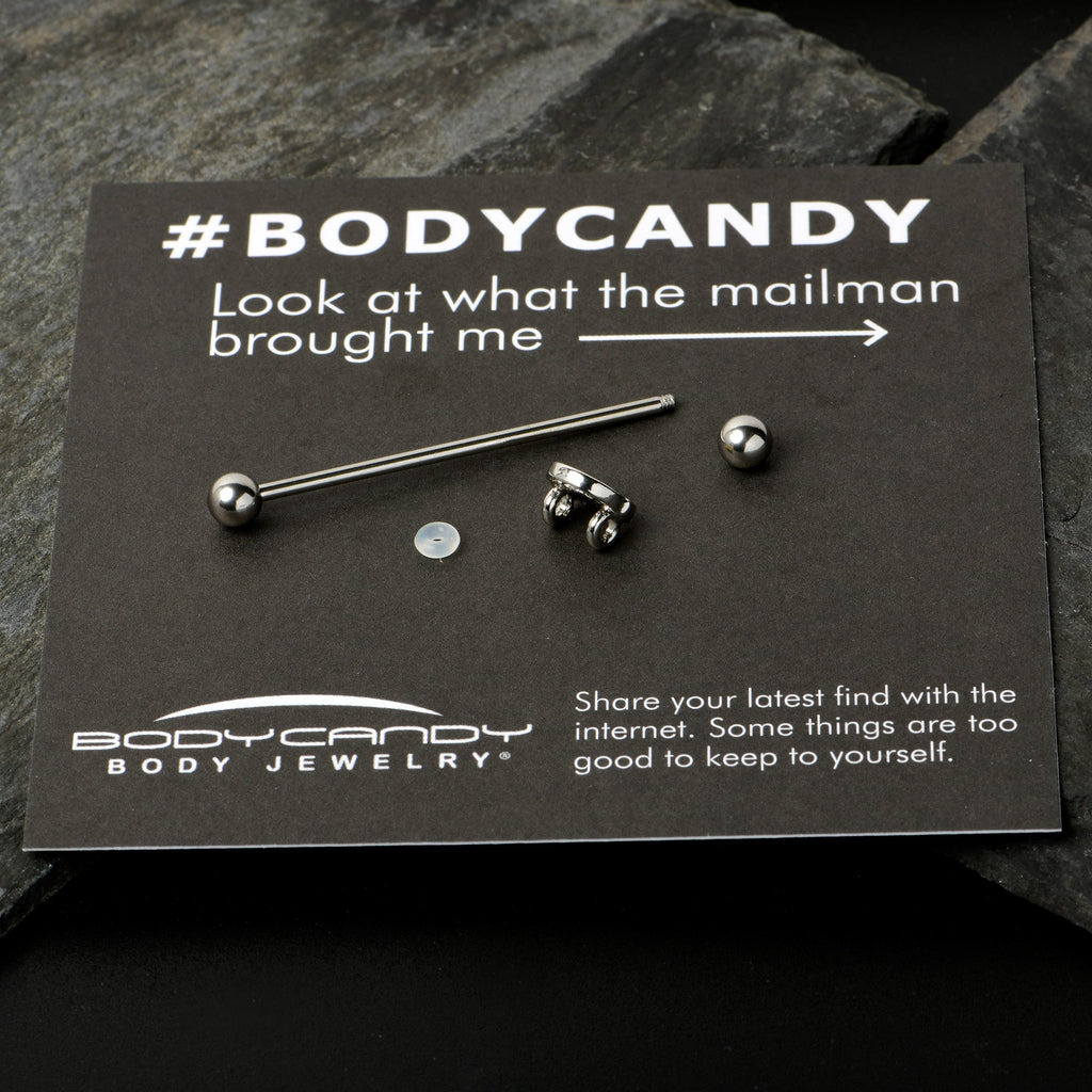 BodyCandy 14G Celebration Easter Basket Industrial Barbell 38mm — size reference